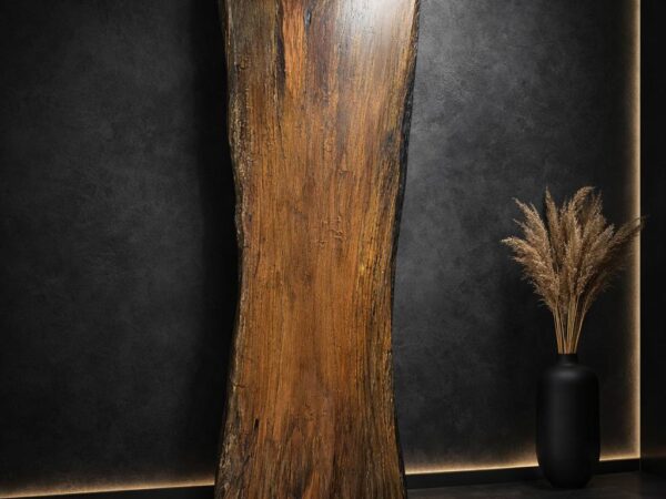 Water oak live edge slab LES009 with natural grain and organic shape variation, solid wood slab for dining table or custom furniture project