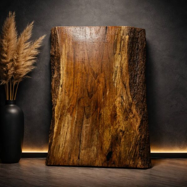 Water oak live edge slab LES001 compact size with natural grain and organic edges, solid wood slab for coffee table or small furniture project