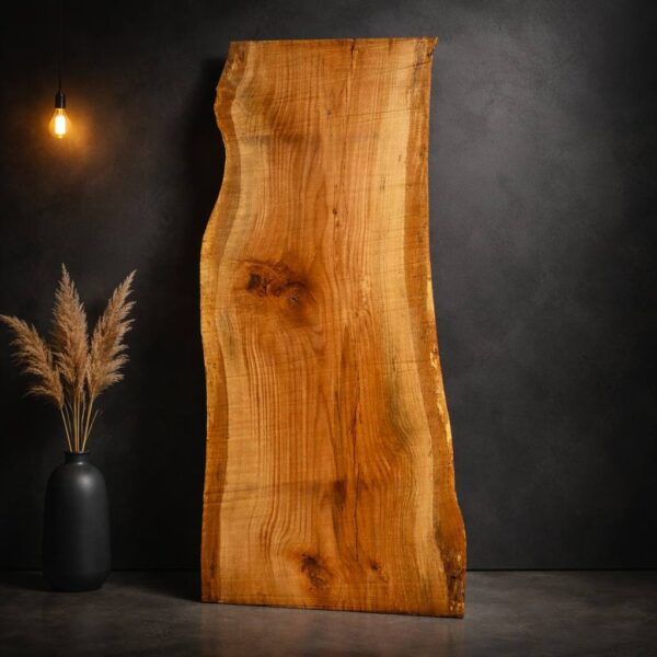 Water Oak live edge slab WS006, 84 × (29/31.5/33) × 2.5 in, solid natural wood slab with tapered shape and organic edges, Florida hardwood slab