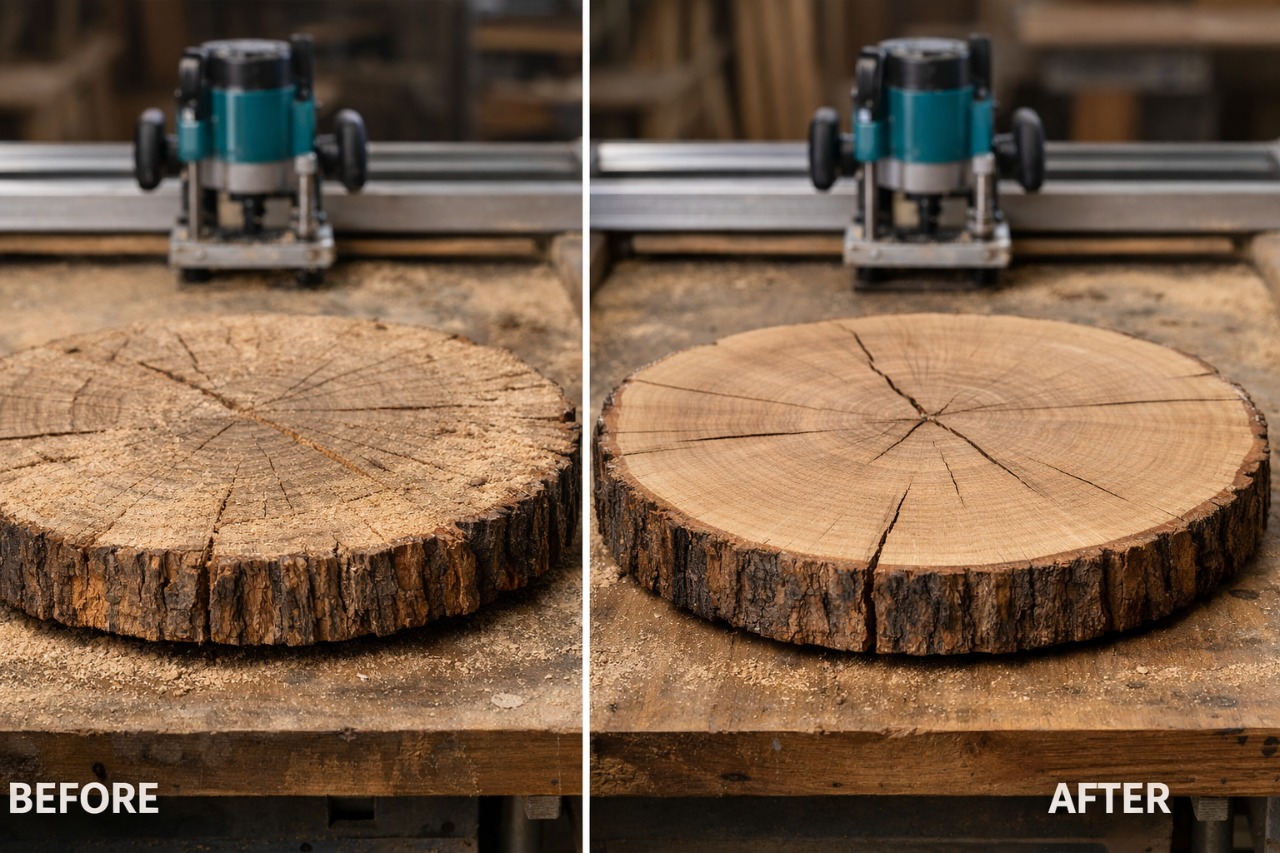 Wood Slab Flattening