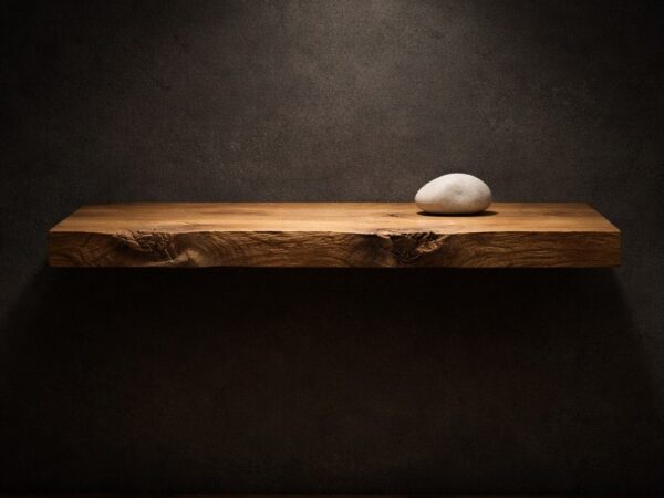 Custom Floating Live-Edge Wood Shelf