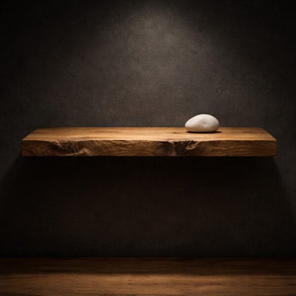 Custom Floating Live-Edge Wood Shelf