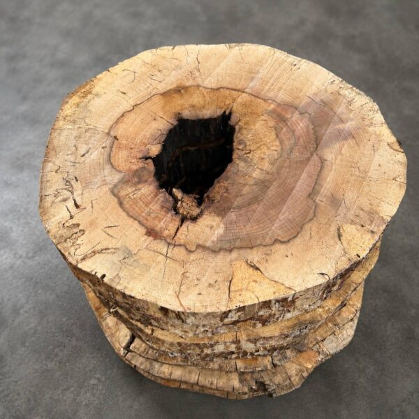 Round Water Oak coffee table top 29 inch diameter 2.5 inch thick solid hardwood slab handcrafted in Florida