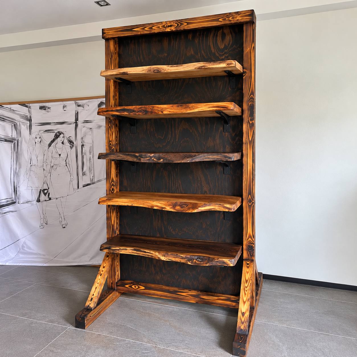 shelves from live edge wood