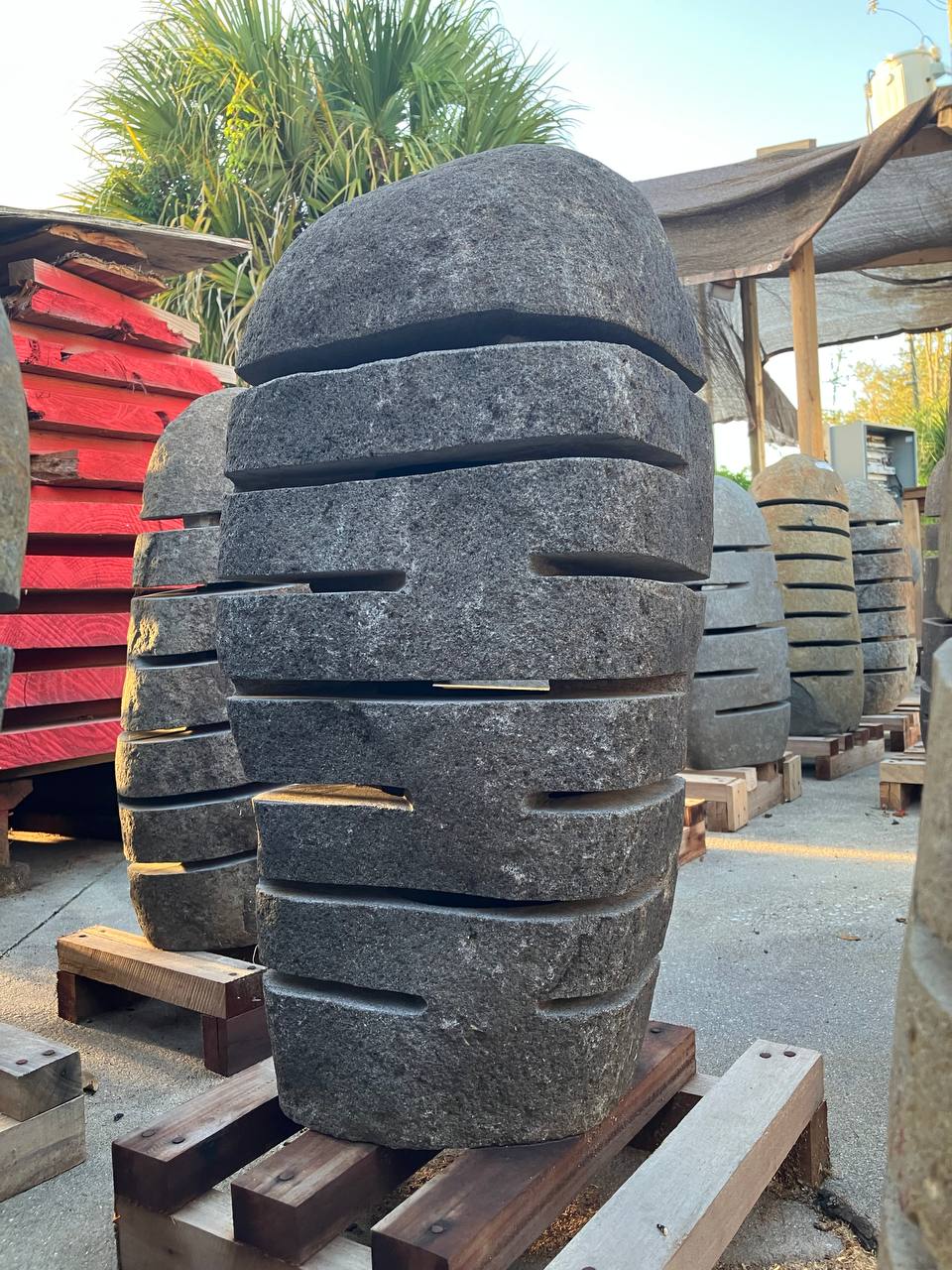 26 inch river stone lantern RSL-008 for a garden or outdoor pathway
