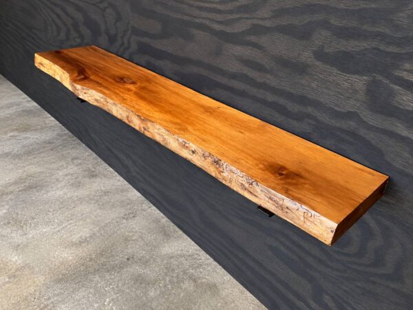 Oak live edge shelf SH-003, 53.5 inches long and 10 inches wide, with distinctive natural grain