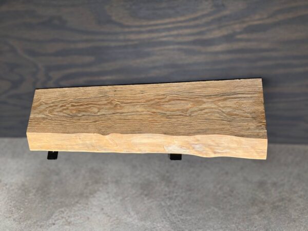 Pine live edge shelf board SB-002, 32 inches long with width varying from 7.5 to 9 inches