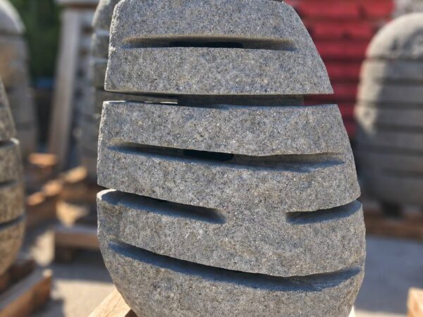 River stone garden lantern GL-004, approximately 25 inches tall and 17 inches wide